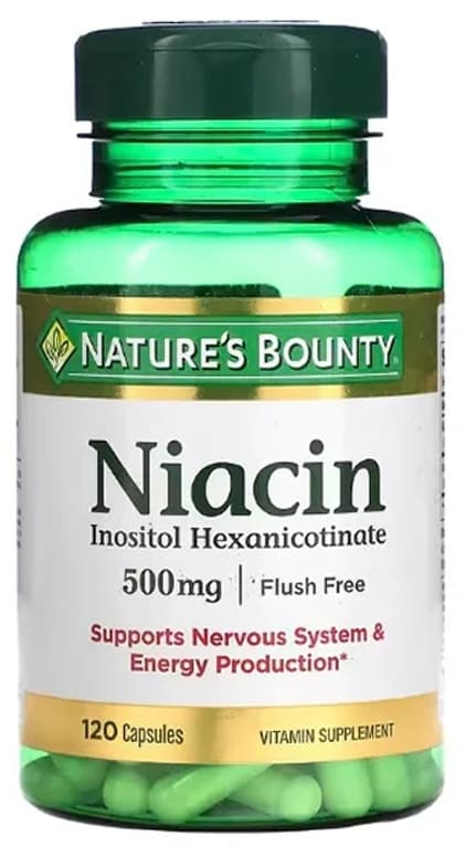 Niacina 500MG (120 Cápsulas) Nature's Bounty