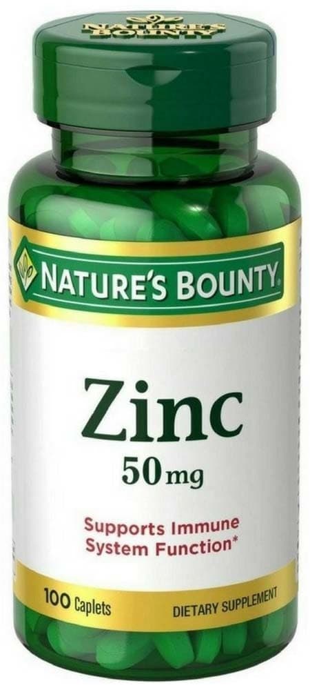 Cápsulas de Zinco Nature's Bounty 50MG 100 Unidades