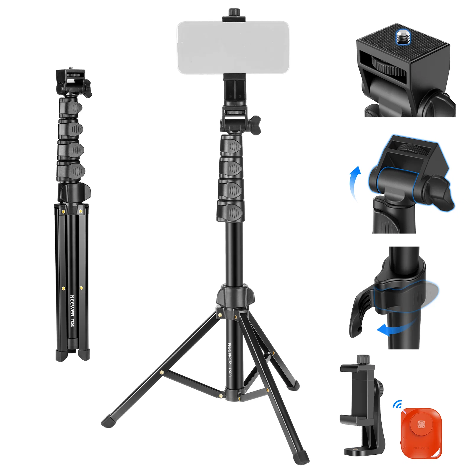 Tripé Neewer para Câmera/Celular Ts03 05988EU Basic 66"
