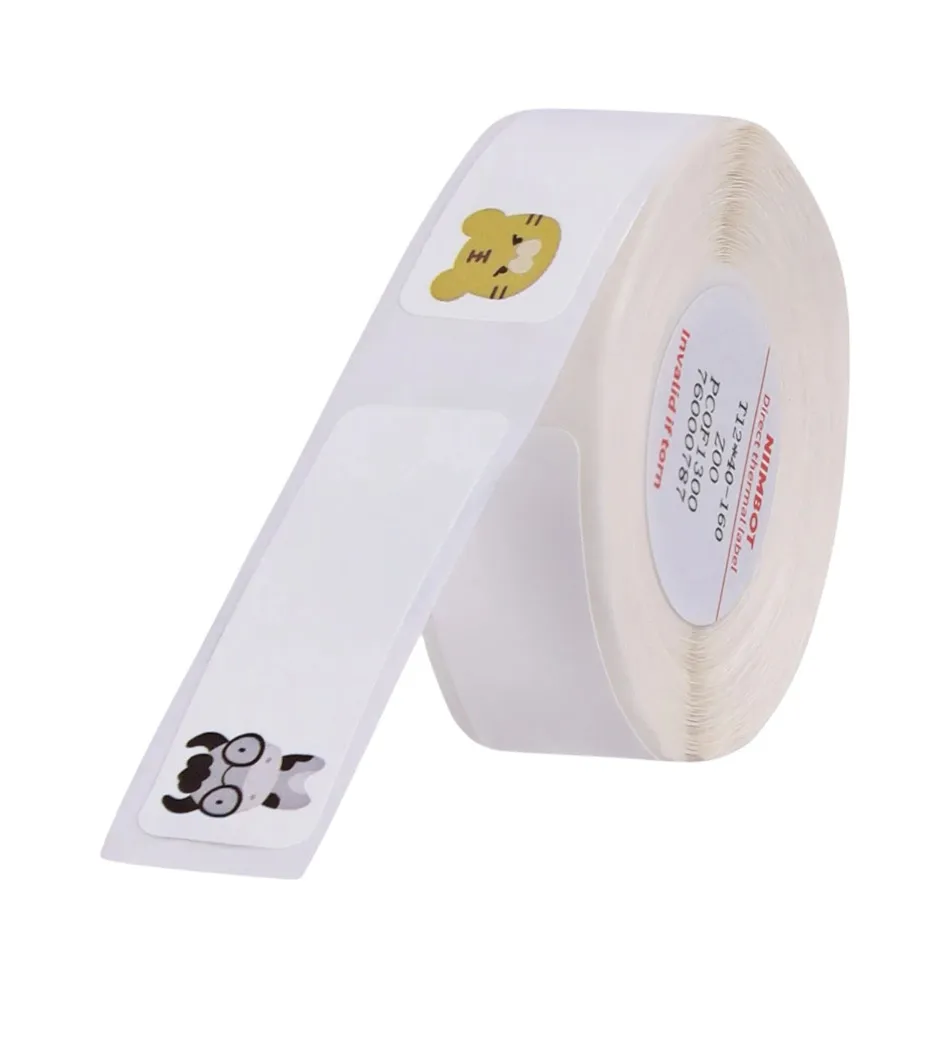 Etiqueta Térmica Niimbot D11 Zoo Branco 160 Unidades 12x40mm