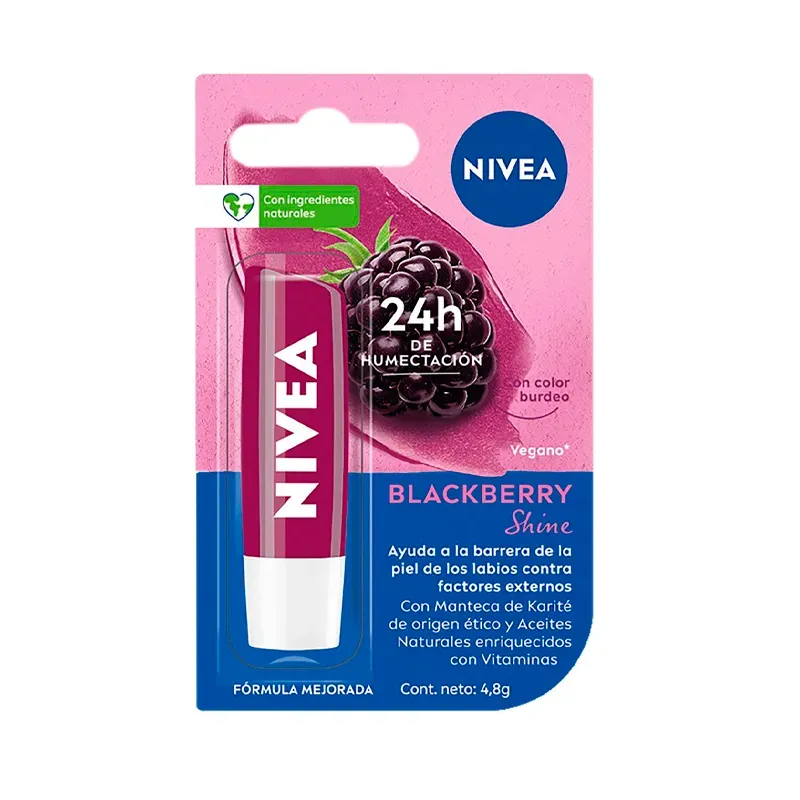 Bálsamo Labial Nivea Blackberry Shine 4.8G