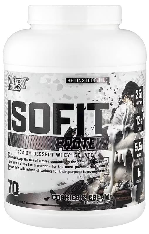 Proteína Isolada Nutrex Research Isofit | Cookies & Cream - 2450G