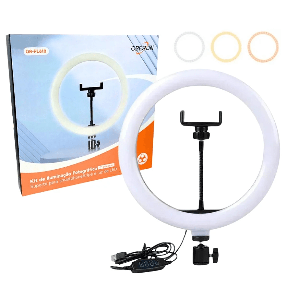 Kit de Iluminação Oberon Or-Pl10 para Fotografia + Tripode