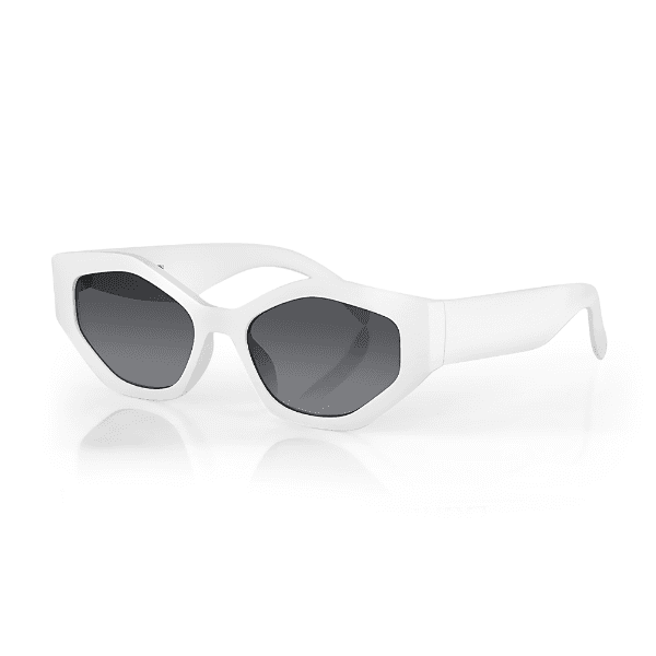 Óculos de Sol Feminino Daniel Klein Dk4317-4 Estilo Cat Eye Branco/Preto