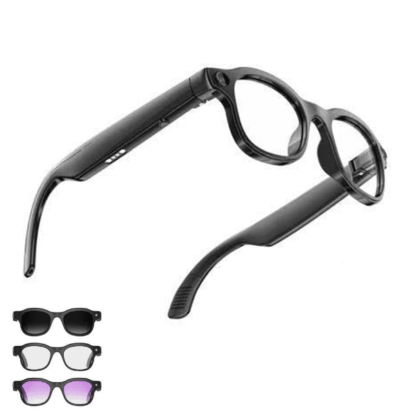 Óculos de Sol Inteligentes Luo Lu-Yj004 com Câmera, Lanterna, Microfone, WiFi, Bluetooth - Preto