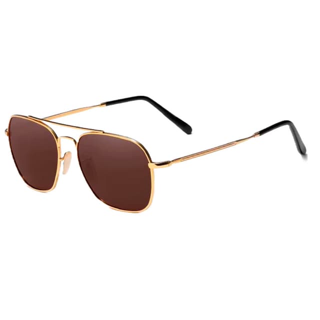 Óculos Unissex Kingseven N7118 Square Alloy Dourado Marrom