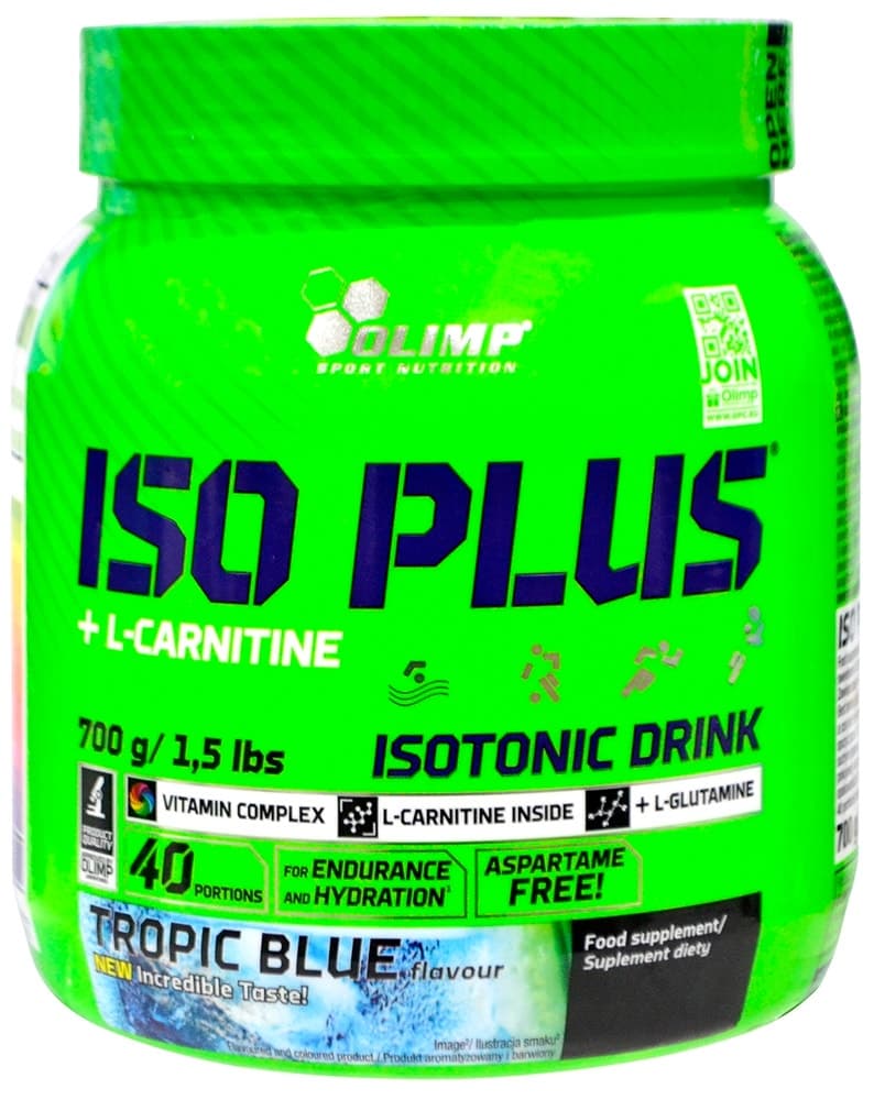 Suplemento Olimp Sport Nutrition Iso Plus+ L-Carnitine Tropical Blue - 700G