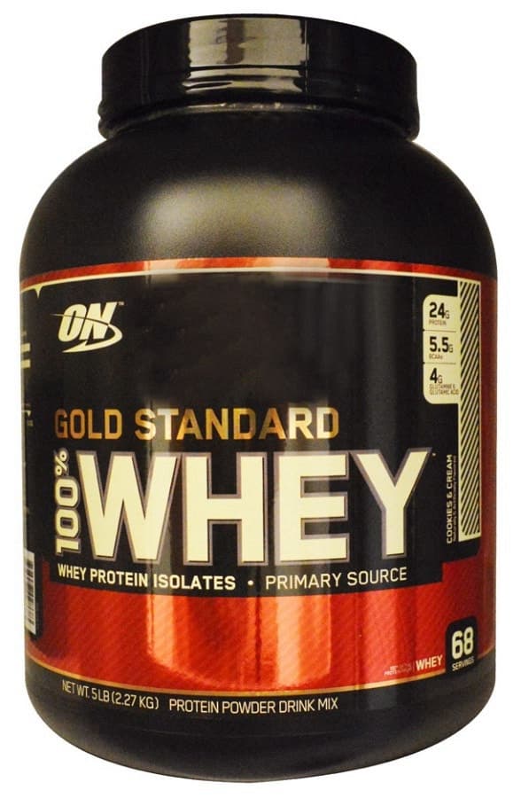 Whey Protein Optimum Nutrition Gold Standard 100% Cookies & Cream 68 Porções 5lb(2.27kg)