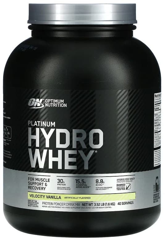 Whey Protein Isolado Optimum Nutrition Platinum Hydrowhey Velocity Vanilla 1.6Kg