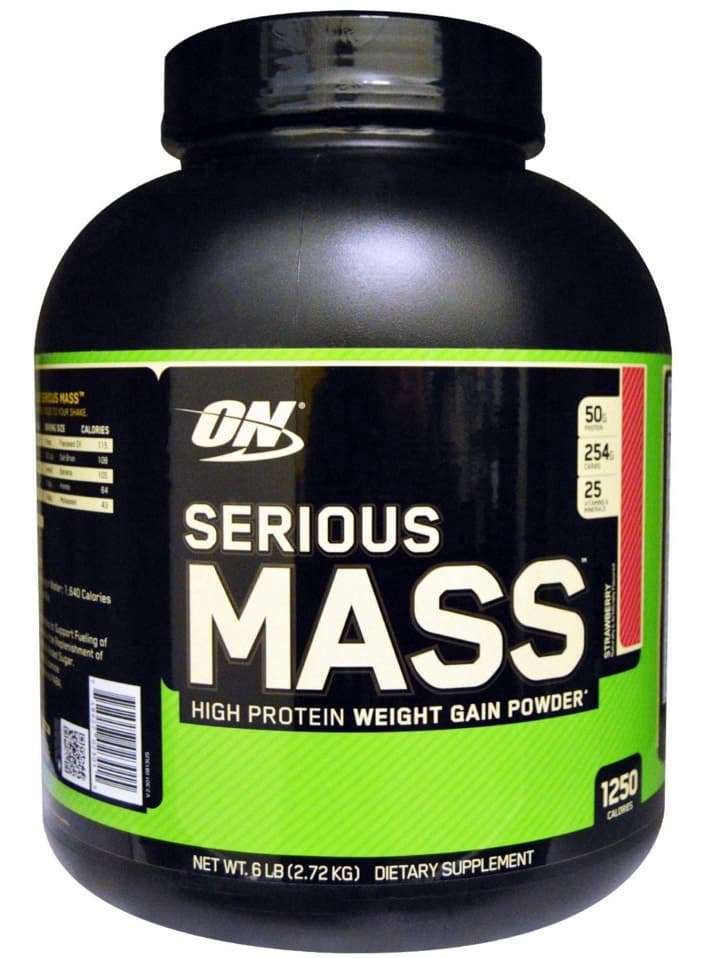 Suplemento Serious Mass Alta Proteína para Ganho de Peso - Strawberry 6LB (2,72 Kg)