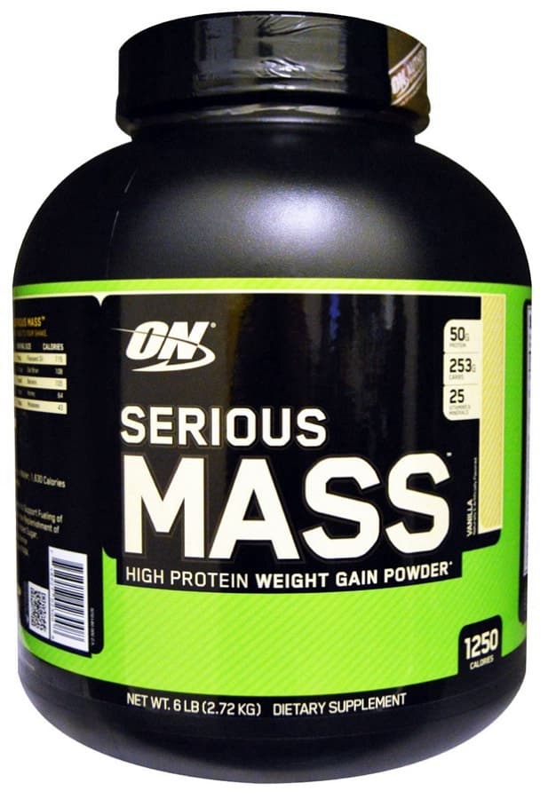 Suplemento Optimum Nutrition Serious Mass Alta Proteína para Ganho de Peso - Vanilla 6LB (2,72 Kg)