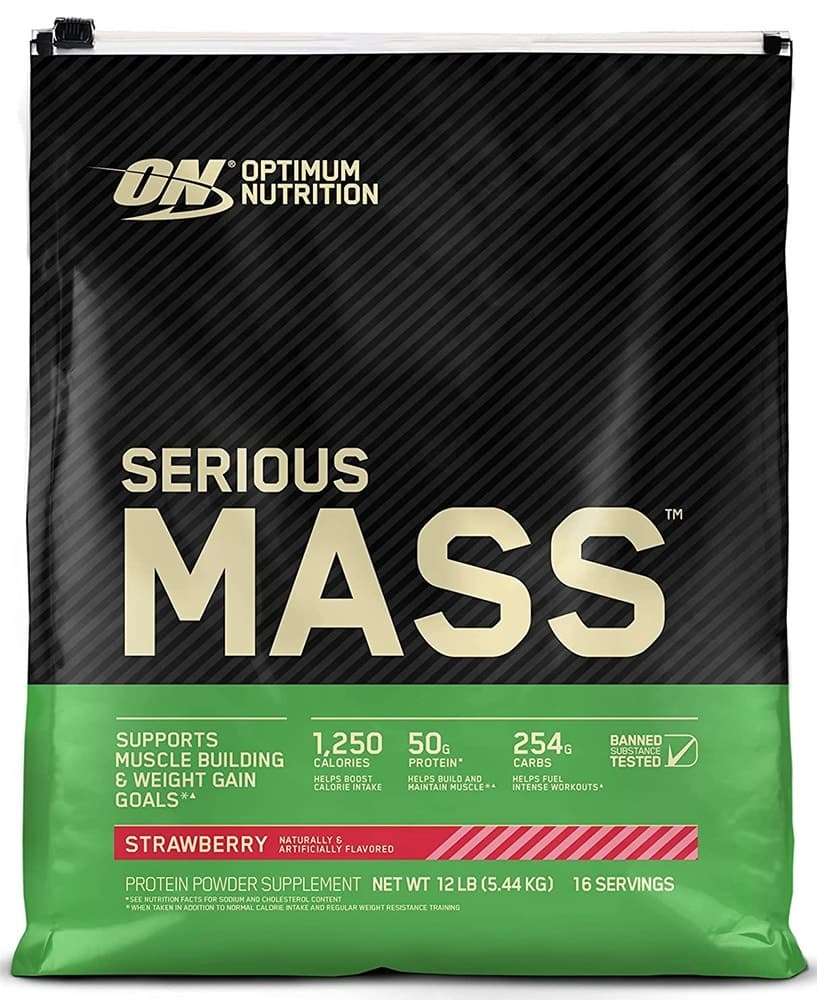 Suplemento Optimum Nutrition Serious Mass Morango - 5.44Kg