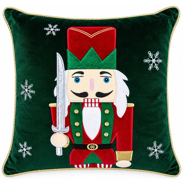 Original Adorno Navideño Almohada Casca Nueces MZ-723 Verde 42X42CM