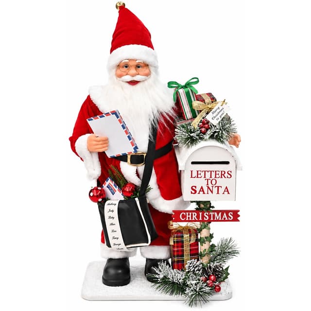 Original Adorno Navideño Papa Noel C/buzon MZ-764 C/pila Luces+musica 60CM