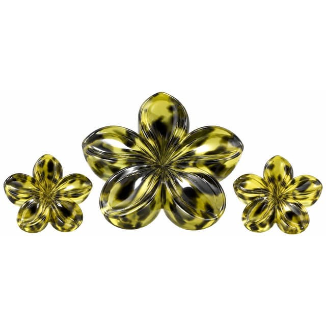 Set de Fivelas Piranha Original Com Desenho de Flor Azul 3PCS