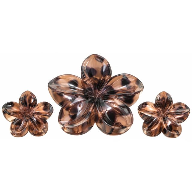 Set de Fivelas Piranha Original com Desenho de Flor K64352-2 Coral 3 Peças