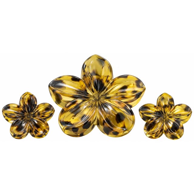 Set de Fivelas Piranha Original com Desenho de Flor Amarelo 3PCS