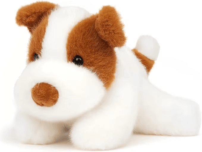 Brinquedo Pelúcia Cachorro Original 30CM Branco/Marrom
