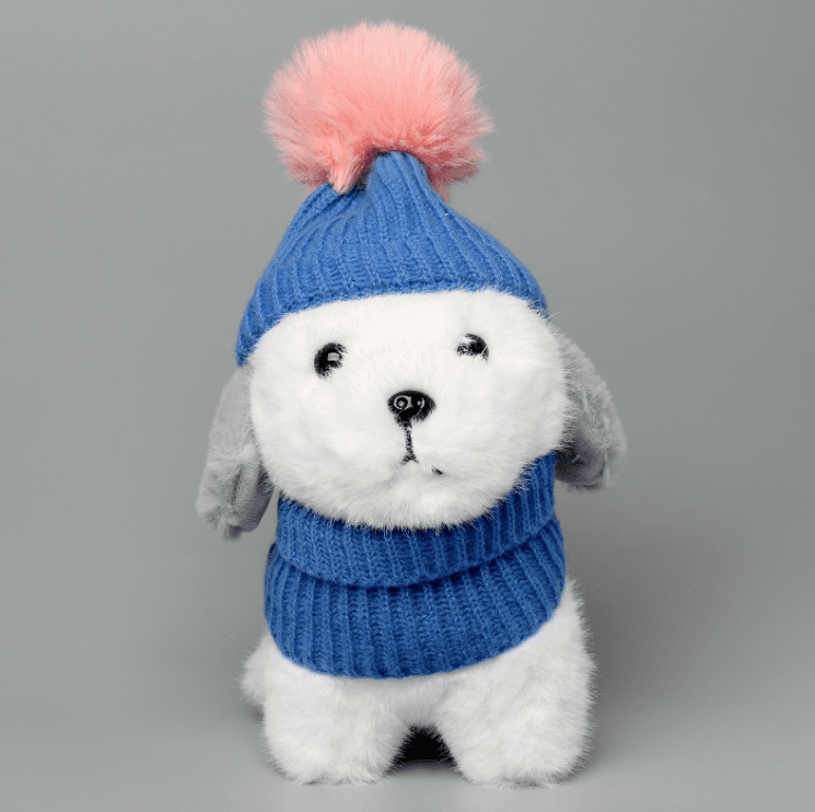 Brinquedo Pelúcia Cachorro Original Invierno Azul 20CM
