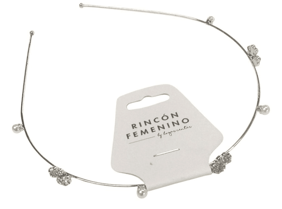 Tiara Original K56978 para Cabelo com Pérolas e Strass