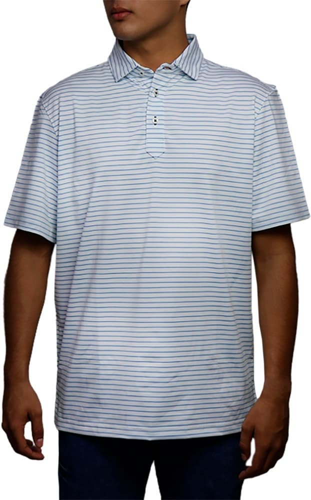 Camisa Polo Stitch Branco / Azul