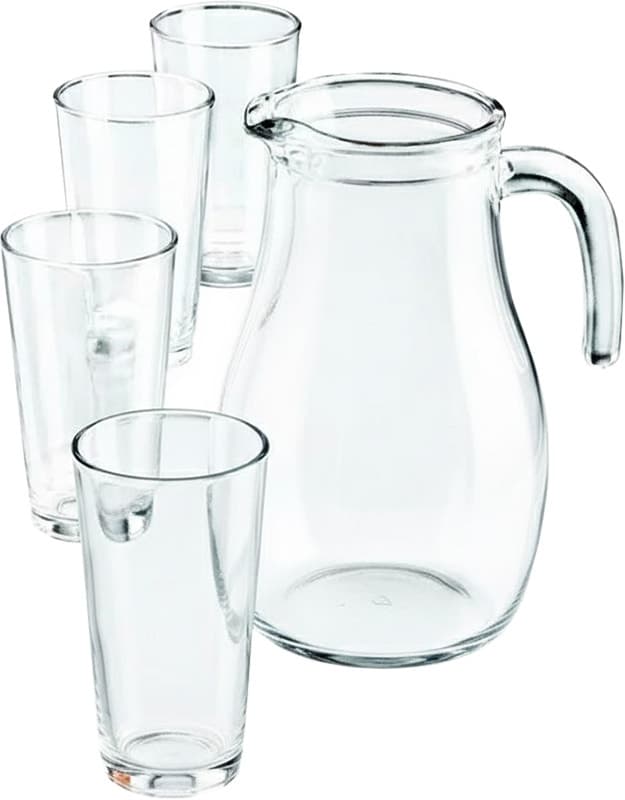 Jogo de Jarra Libbey Santa Elenita 1.85 L + Copos 295 mL (5 Peças)