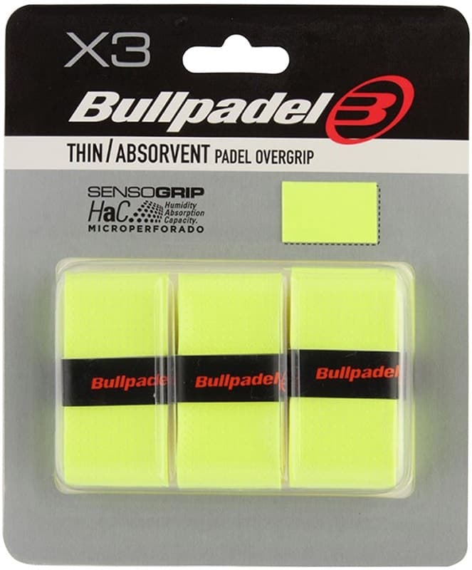 Overgrip Bullpadel Thin Absorvente para Raquete - Amarelo Fluor (3 Unidades)