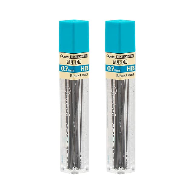 Pack de Minas Pentel Hi-Polymer Super Hb 0.7 Mm 2 Unidades
