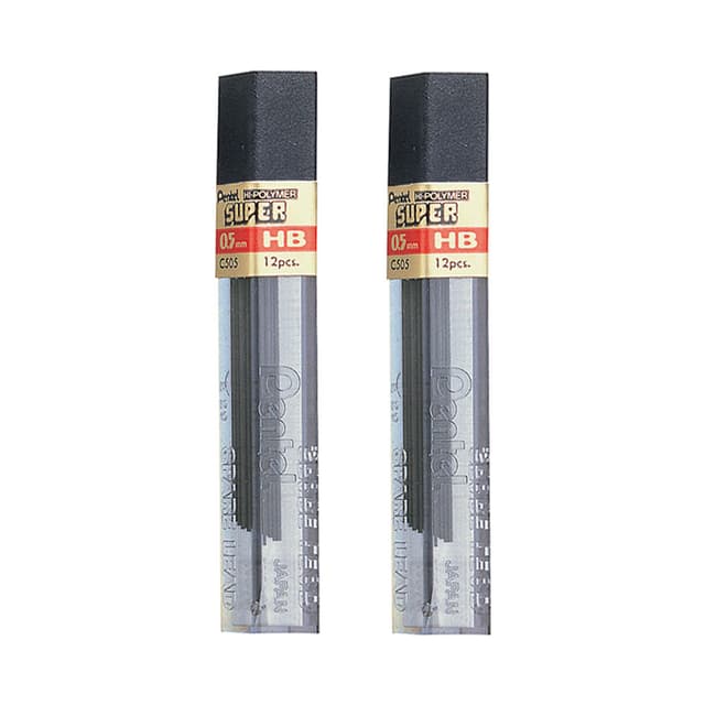 Pack 2 Minas Pentel Hi-Polymer Super Hb 0.5Mm