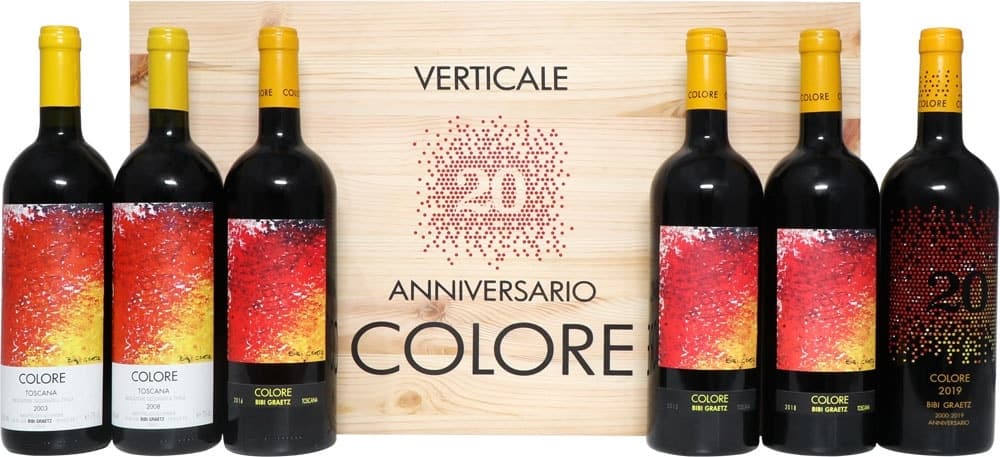 Pack de Vinhos Bibi Graetz Colore Verticale 20 Anniversario 6 Unidades