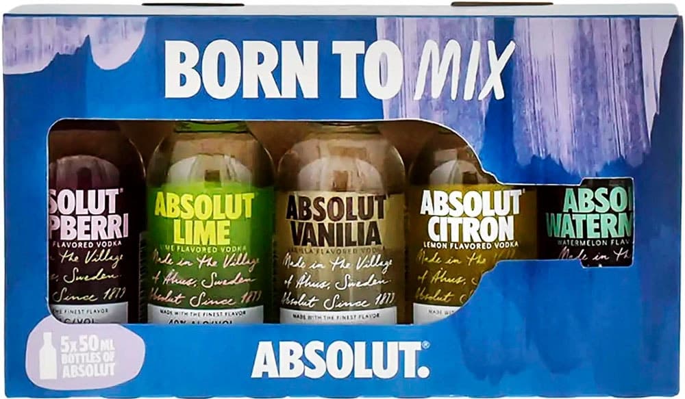 Pack de Vodkas Absolut Five 50mL (5 Unidades)