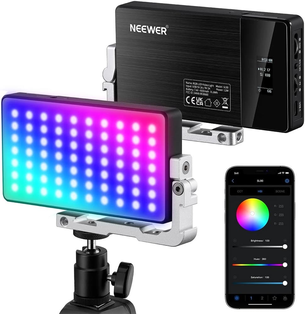 Painel LED RGB Neewer Sl90 Pro Black