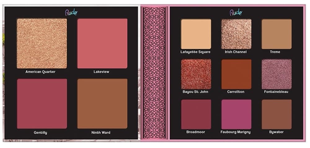 Paleta de Rosto e Olhos Rude Nude Orleans French Quarter - 25.3G (13 Cores)