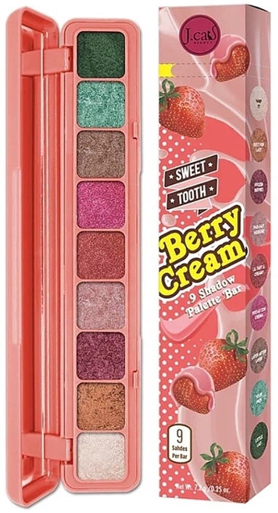 Paleta de Sombra J.cat Beauty Berry Cream Stb101 - 7.2G (9 Cores)