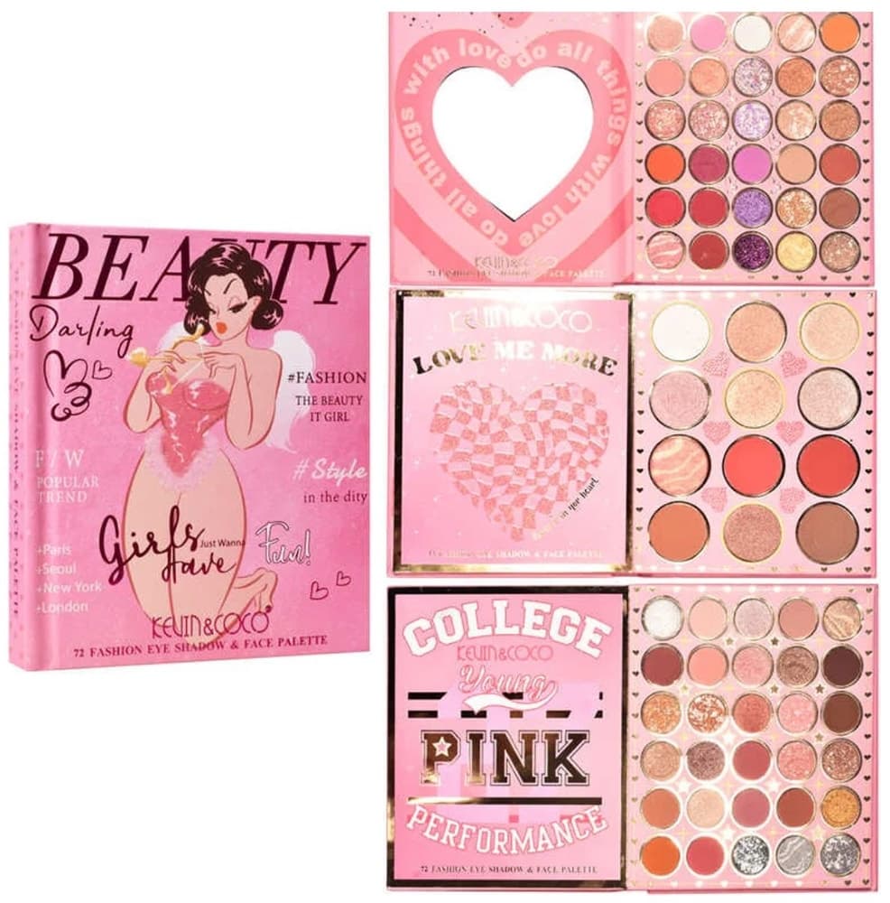Paleta de Sombra Kevin & Coco Beauty Kc1380 (72 Cores)