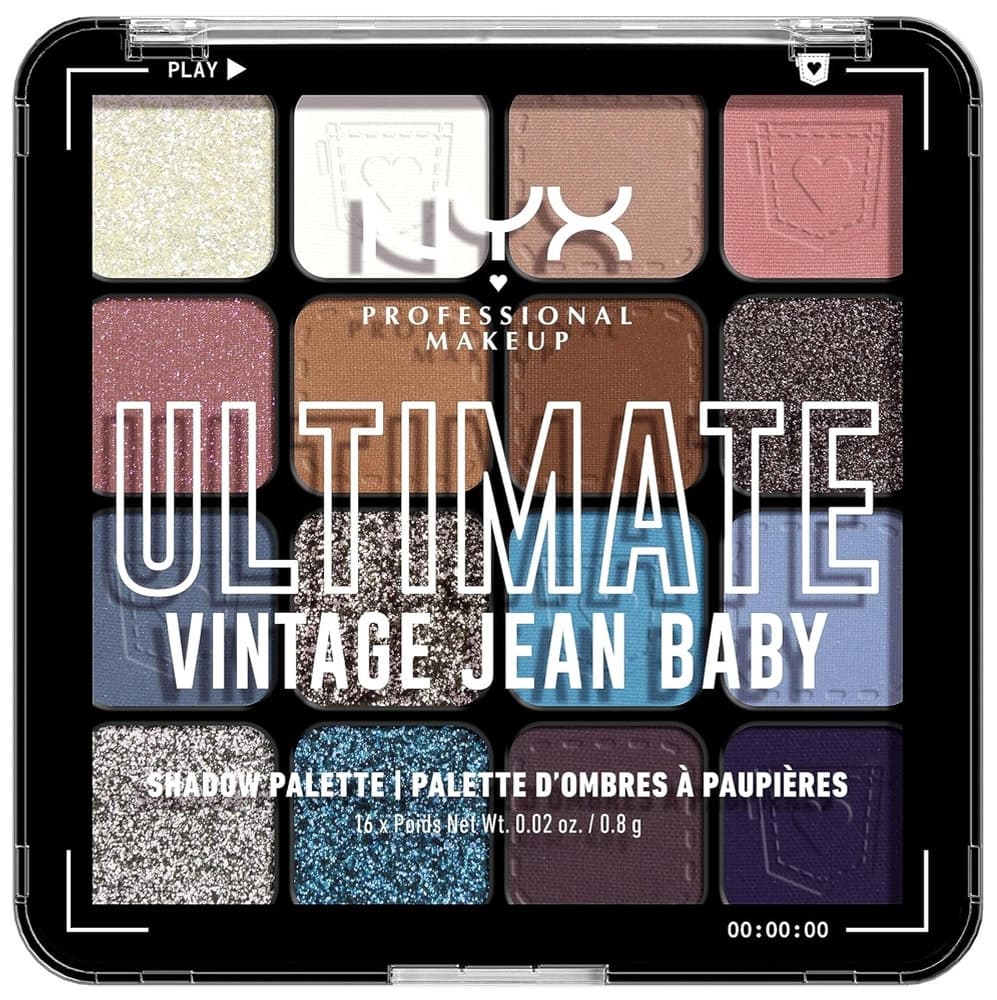 Paleta de Sombra Nyx Ultimate | Uspr01 Vintage Jean Baby (16 Cores de 0.8G)