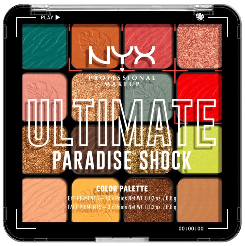 Paleta de Sombra Nyx Ultimate | Uspr02 Paradise Shock (16 Cores de 0.8G)