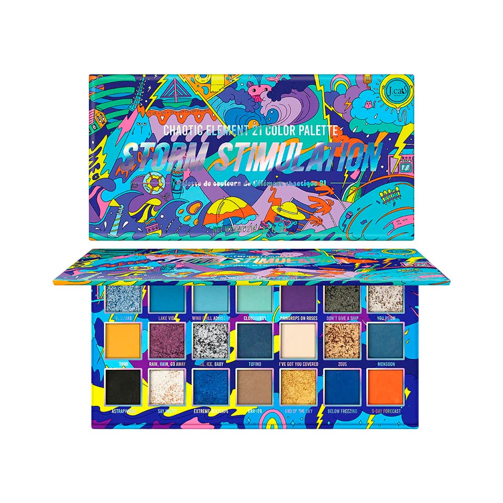Paleta de Sombras J.Cat Chaotic Element 21 Cores Cep103 Storm Stimulation 25GR