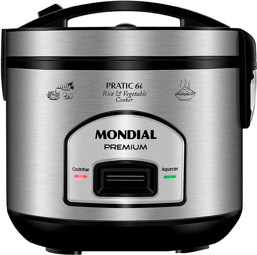Panela Elétrica Mondial Pratic 6I Pe-43-6X Preto/Inox - 220V/60Hz