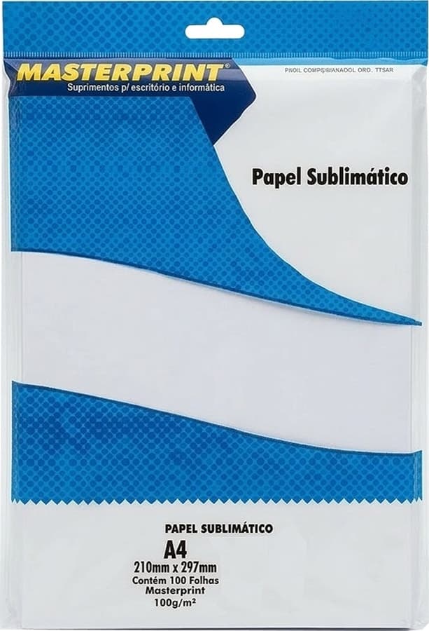 Papel Sublimático Masterprint A4 100 G (100 Folhas)