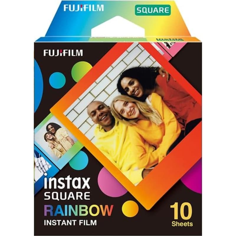 Papel Térmico Fujifilm Instax Square Rainbow 10 Folhas de Filme