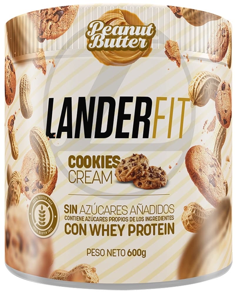 Pasta de Amendoim Landerfit Cookies & Cream 600G com Whey