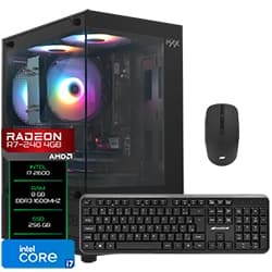 Pc Montado Gamer Intel Core I7 2600 de 3.4GHz 8GB de RAM / 256GB SSD / Radeon R7 240 4GB - Preto + Mouse / Teclado