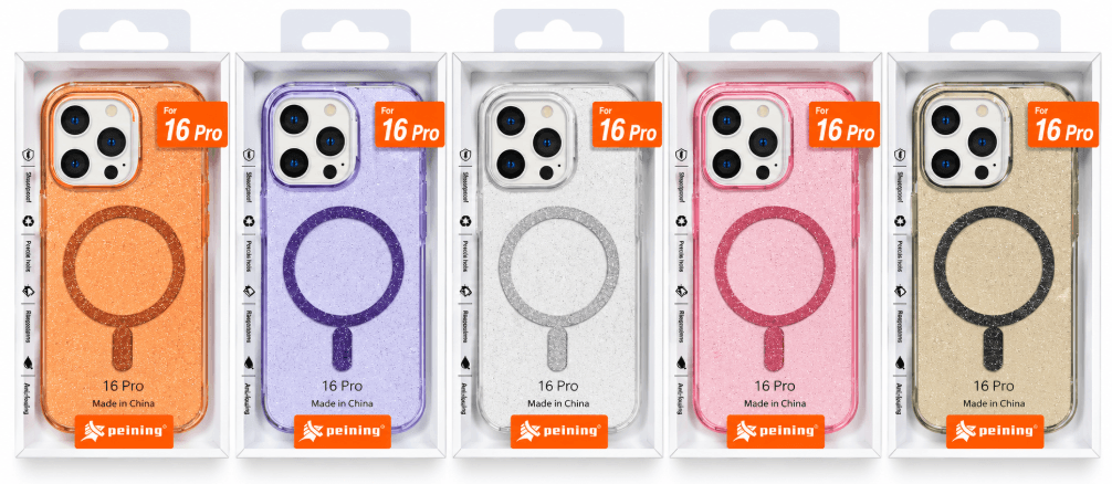 Peining Capa iPhone 16 PRO Magsafe Sparkle Colores Varios