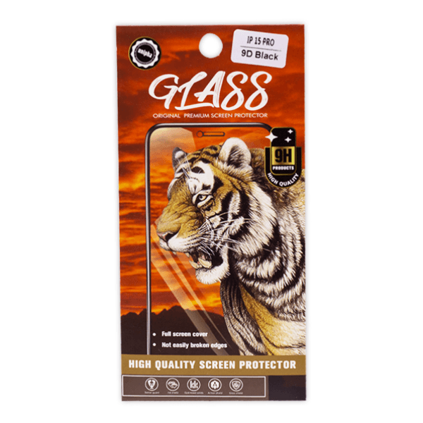 Geral iPhone 15 Pro Película de Vidro Glass 9D Preto