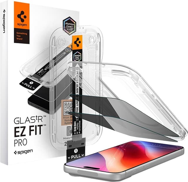 Película Spigen GLAStR Ez Fit Pro Privacy Agl12032 para iPhone 18 Pro Max (2 Unidades)
