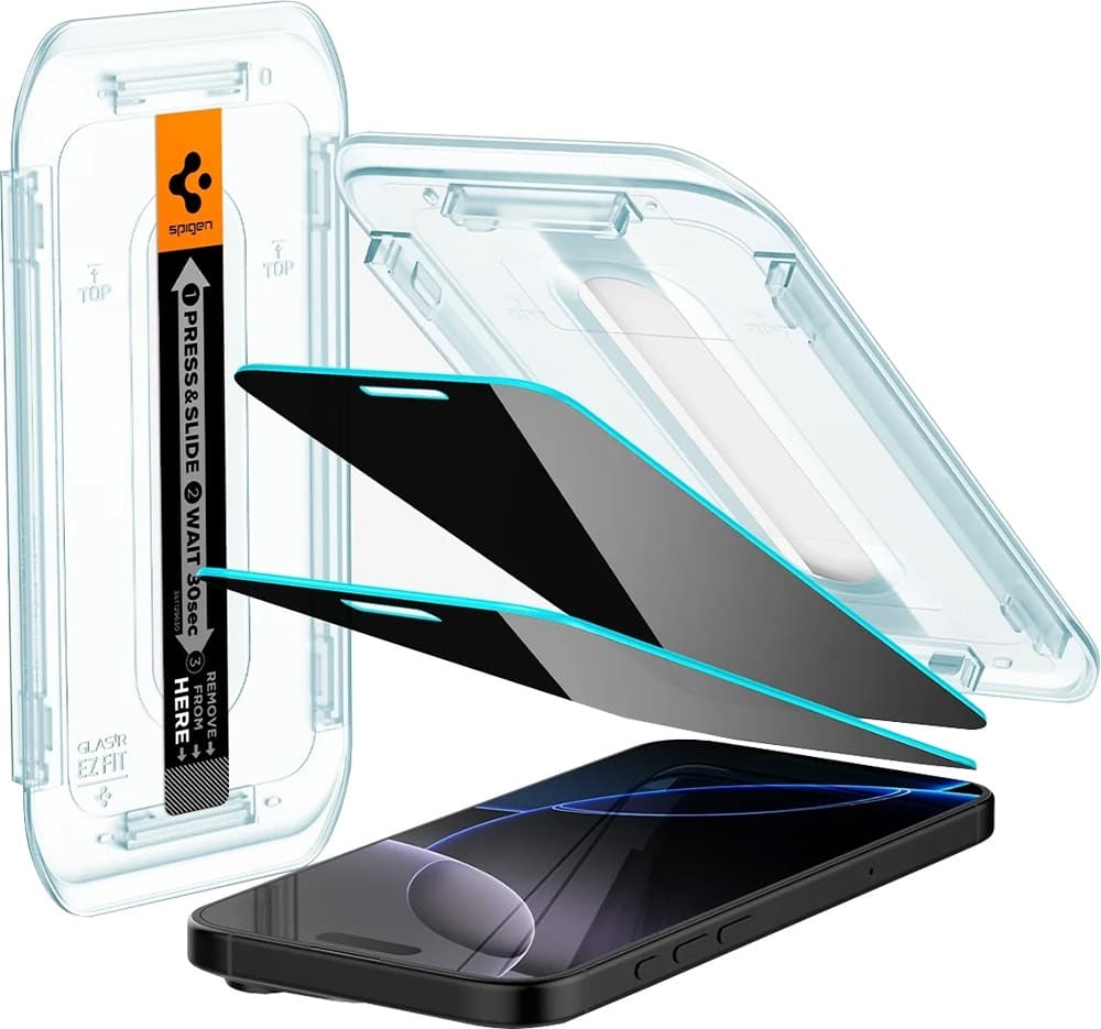 Película Spigen para iPhone 17 Pro/17 / 16 Pro GLAStR Ez Fit Privacy Agl07929 - (2 Unidades)