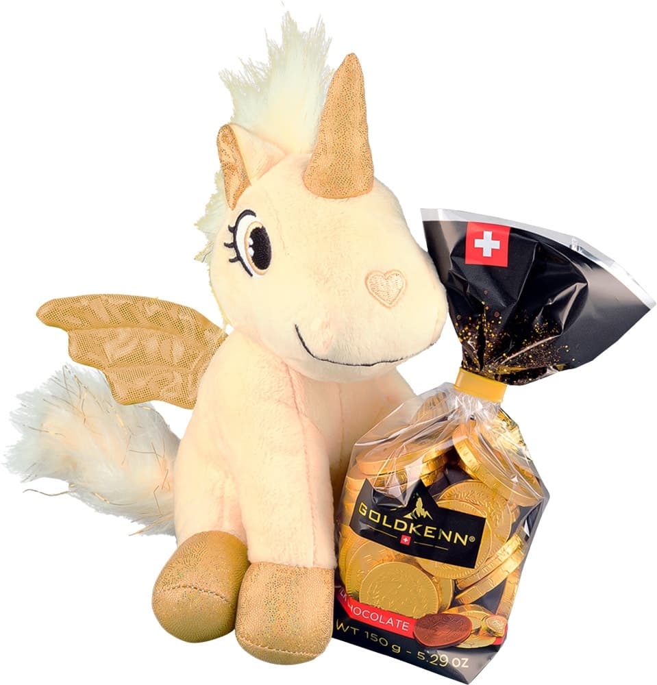 Pelúcia com Chocolate Goldkenn Gold Unicorn - 150G