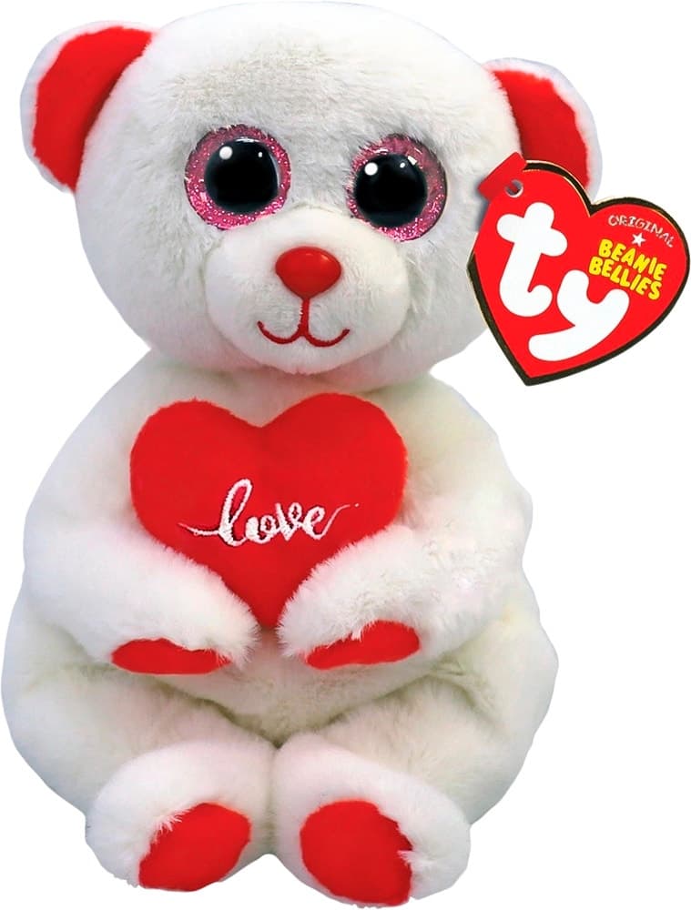 Pelúcia Ty Duncan Urso Beanie Bellies Desi Urso Branco