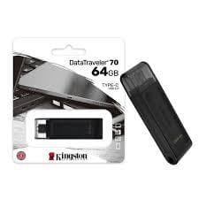 Pen Drive Kingston Dt70 USB-C 64GB Preto